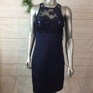My Michelle Navy Blue Size 11 Bandage Sequin Lace